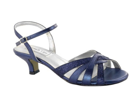 #Jane navy low heeled sandal