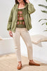Tribal puff sleeve zip up hoodie rainforest green #6124O-1619