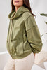 Tribal puff sleeve zip up hoodie rainforest green #6124O-1619