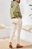 Tribal puff sleeve zip up hoodie rainforest green #6124O-1619