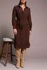 Tribal faux suede cocoa brown dress