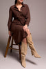 Tribal faux suede cocoa brown dress
