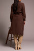 Tribal faux suede cocoa brown dress