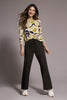 tribal printed cable cotton sweater #2383O-576