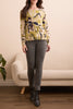 tribal printed cable cotton sweater #2383O-576