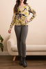 tribal printed cable cotton sweater #2383O-576