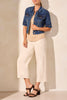 Tribal Denim jacket with short sleeves #5713O-2020