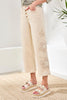 Tribal Audrey button fly wide crop ecru jeans