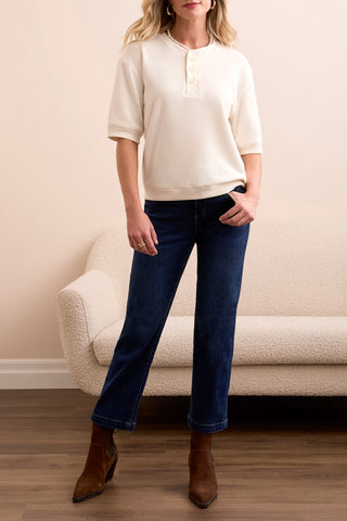 Tribal French terry henley top #6041O-5141