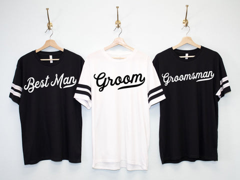 GROOM & GROOMSMEN Shirts jersey style for Bachelor Party and Wedding