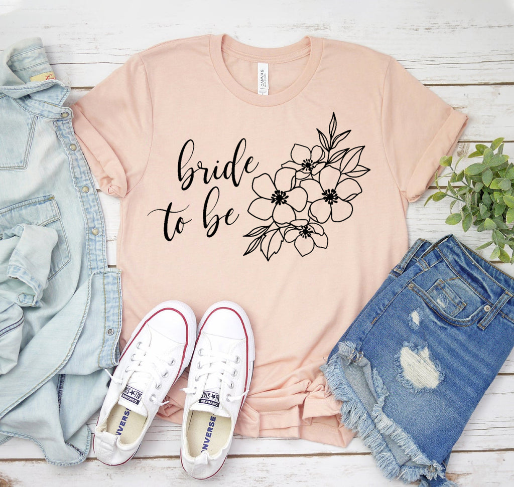 Bride To Be flower T-shirt